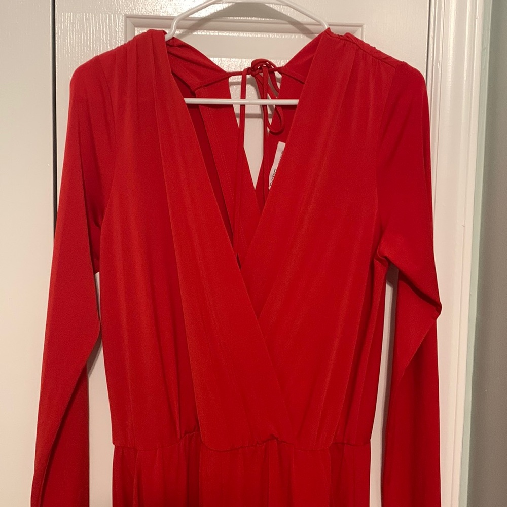 BCBGeneration long sleeve red jumpsuit.